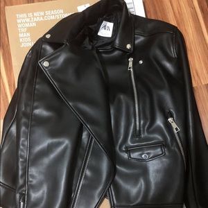 ZARA FAUX LEATHER BIKER JACKET